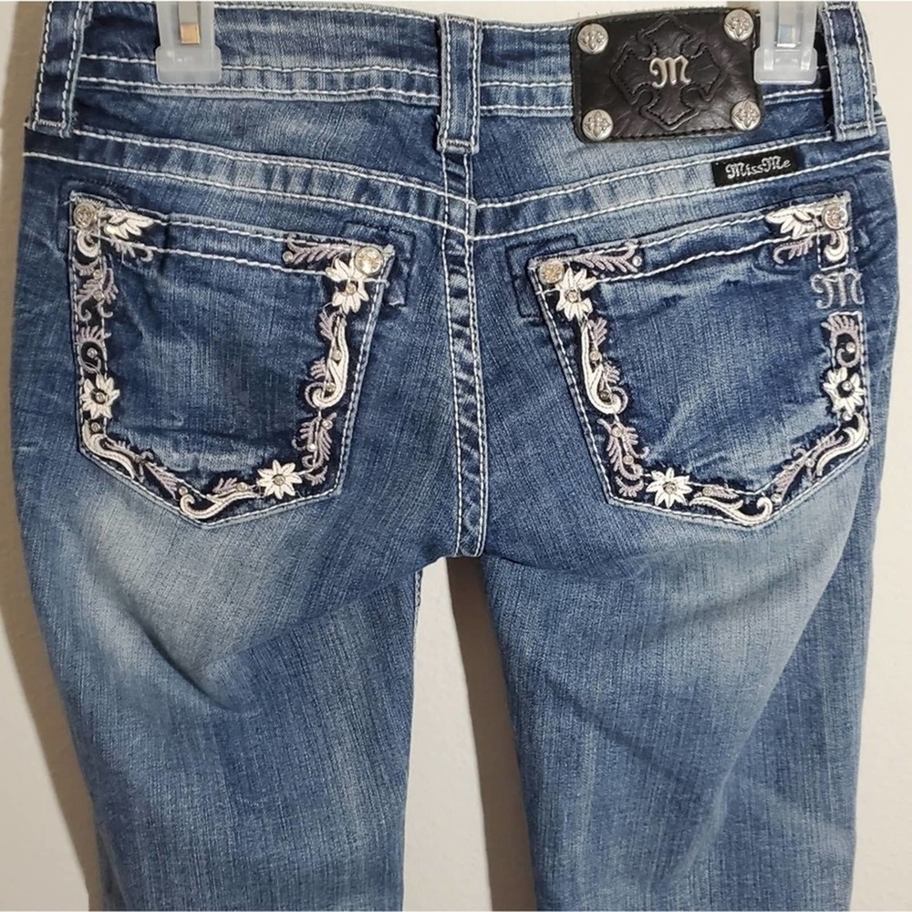 Miss me embroidered floral distressed skinny‎ jeans